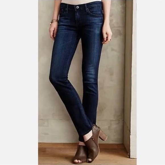 EUC Adriano Goldschmied AG The Stevie Slim Straight Dark Wash Jeans Size 29R - Picture 1 of 7